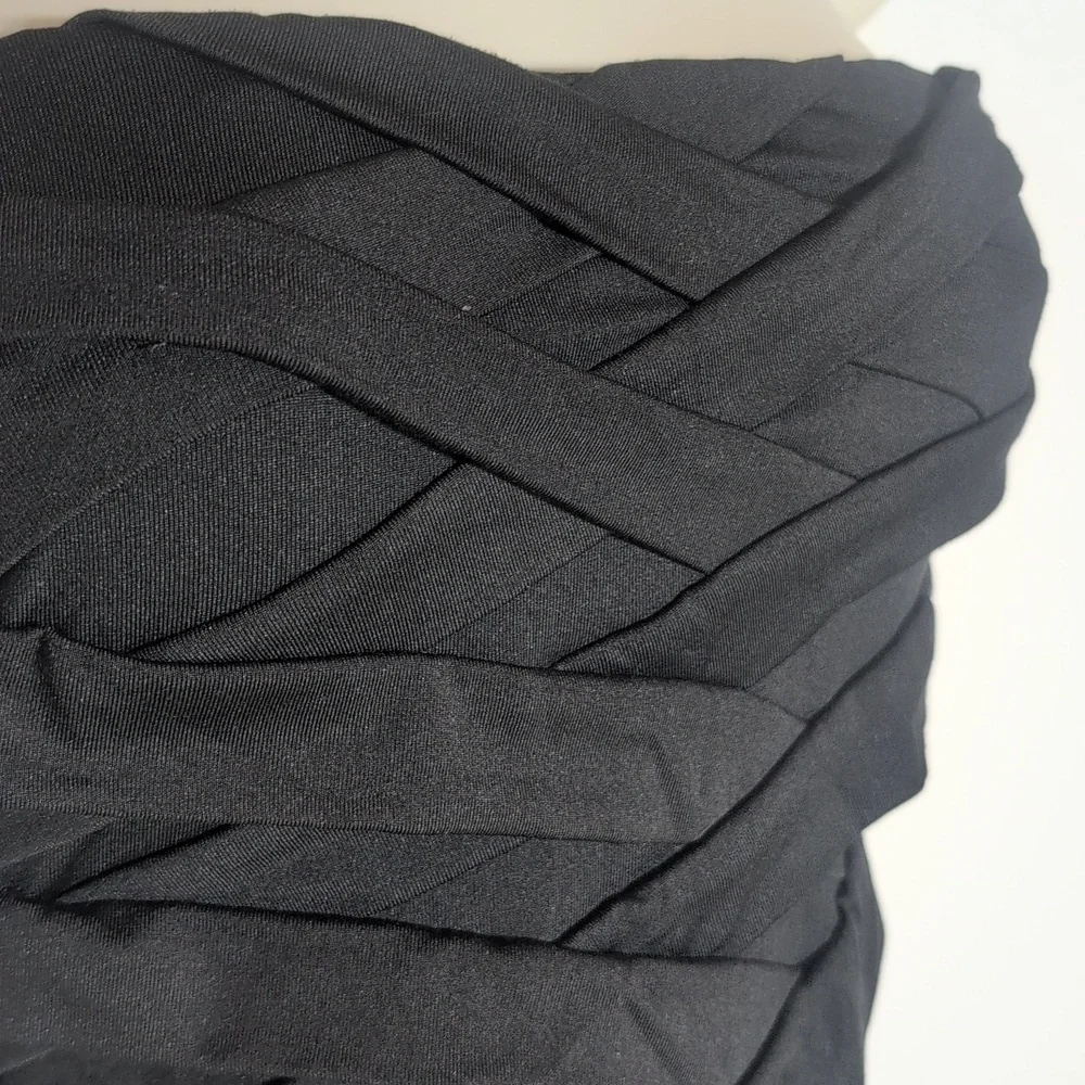 Forever 21 Black Pleated Cowl Neck Mini Dress